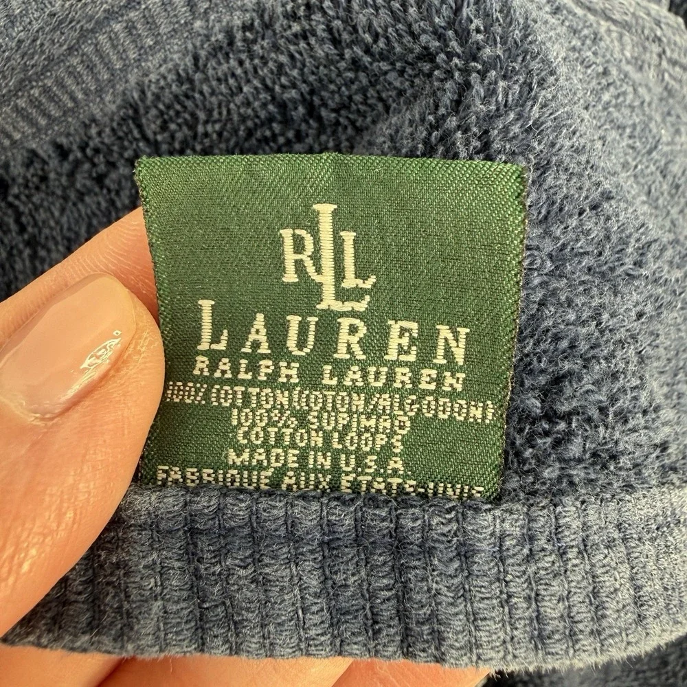 Vintage Lauren Ralph Lauren‎ LRL Polo Navy Dark Blue Hand Towel Supima Cotton